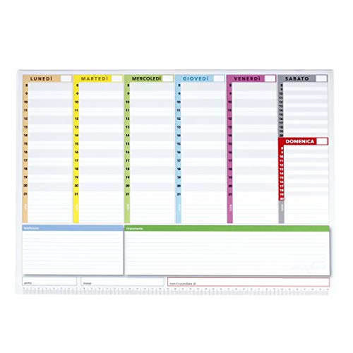 Smart Colors Top - Planner Settimanale 42X30 - Agenda Planner Da Tavolo Senza Data - Legatura In Alto