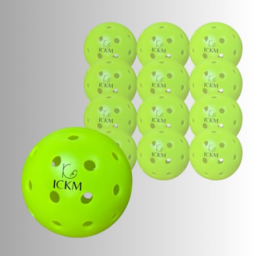 ICKM 12 Outdoor Pickleball Balls, Green