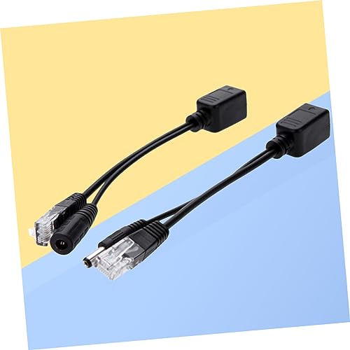2pcs Poe Injector Wire Splitter Full Cable Adapter para Cámaras IP y Dispositivos Inalámbricos Negro miniatura 3