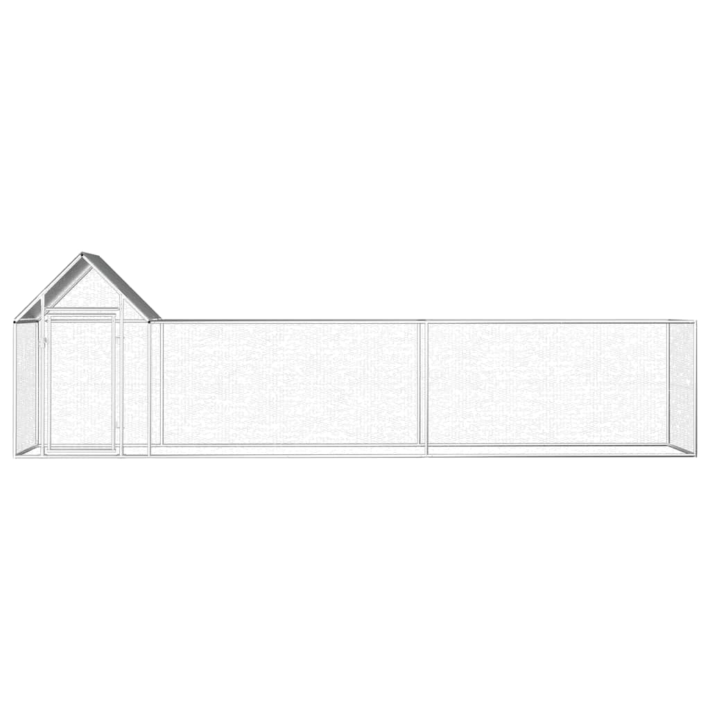 Gallinero de 5 x 1 x 1,5 m, acero galvanizado, gran recinto al aire libre para aves de corral con techo protector y puerta con cerradura, recinto para gallinas, patos y gansos en el