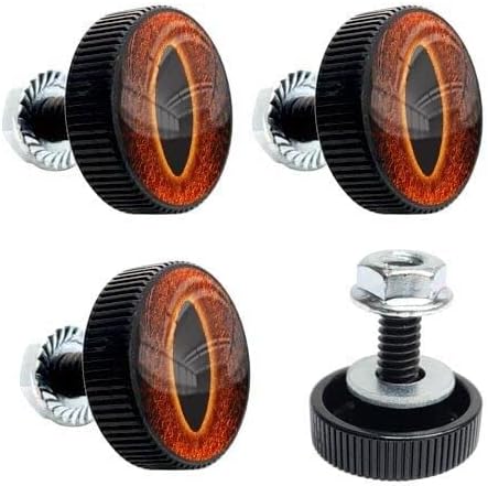 4 Black Snake Eye License Plate Frame Bolts - Motorcycle Custom Tag Fastener Style-9856-5266