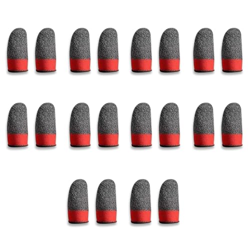 AMSLSIU 10 pares de fundas para juegos móviles, antideslizantes, a prueba de sudor, cubiertas elásticas para juegos, guantes jugador punto conductores fibra plateada