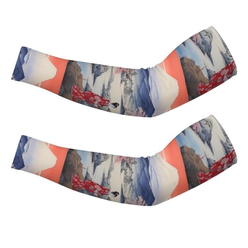 Giapponese Mount Geisha Donne Novità di Raffreddamento Compressione Manicotti Braccio 2 Pz Golf Sport, Stile:, L