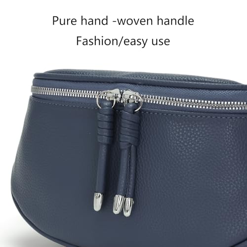 JSDOST Bauchtasche Damen klein Crossbody Bag Umhängetasche Damen Handtasche Veganes Leder Tasche Blau