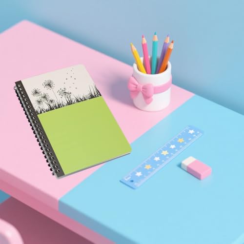 Cahiers à spirales A5 lignés par 4 pour étudiants et notes de bureau - 4