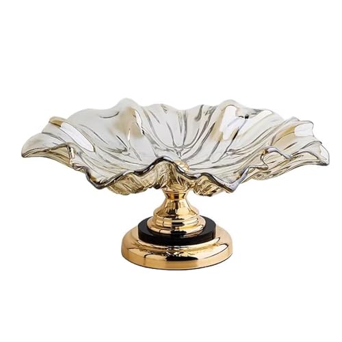 PINGSHI Boutique UK Ciotola for frutta da 12 pollici, piatto in cristallo, vassoio decorativo dessert, ornamenti la tavola, tavolino caffè casa e il soggiorno