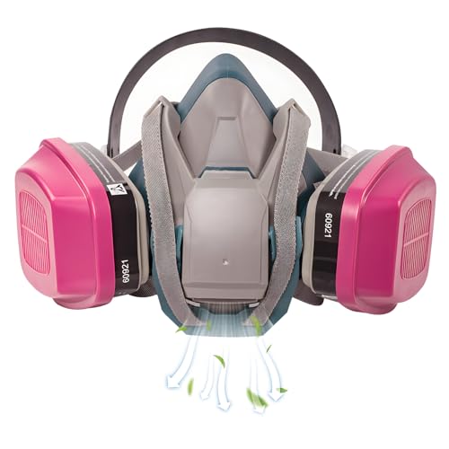 Zekkip Respirator 6502QL Mask with Filters - Quick Latch Half Face Reusable Gas Dust Mask Respirator for Painting,Woodworking,Construction,Sanding,Welding,Spraying,Chemical