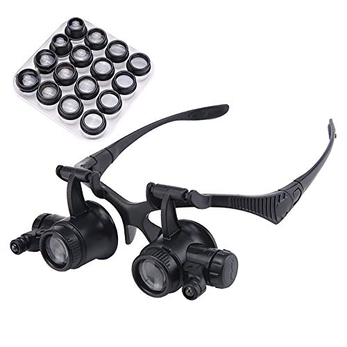 Loupe de réparation LIBINFAN avec 2 LED et 8 objectifs de 2.5X à 25X
