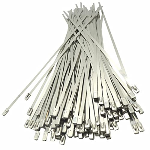 Opaski kablowe, opaski błyskawiczne 100 szt. Uniwersalne opaski zaciskowe Metalowe opaski zaciskowe Samoblokująca opaska kablowa ze stali nierdzewnej Zestaw opasek zaciskowych z drutu pętelkowego Cz