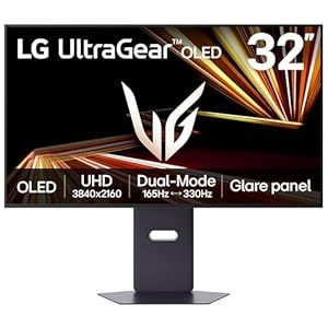 LG UltraGear OLED GX8 Gaming Monitor 32GX850A-B, 4K UHD, 32 inch Glare panel, Dual mode 165Hz - 330Hz, 0.03ms, HDR 400 True Black, NVIDIA G-Sync compatible & AMD FreeSyncPro, DP, HDMI 2.1,Black