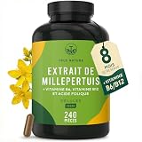 Millepertuis - 5000mg (10:1) par unité | 240 Gélules pour 8 Mois | Bonne Humeur, Anti-Stress & Sommeil | + Vitamines B6, B12 & Acide Folique | Sans Additifs, Gluten & Lactose | TRUE NATURE