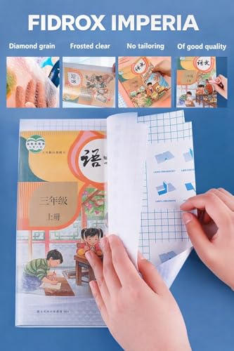 Image of Fidrox Premium Transparent Paper Sticker Book Cover Film | 30 Pcs- 3 Different Sizes -10 Each | Waterproof School Textbook Protective Case Cover Self-Adhesive A4 Book Cover for School & Office