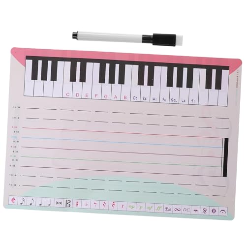 HORIALENCE Pizarra Musical Erasable de Líneas para Práctica Musical Casa Tablero de Notas Borrables Ligera y de Colgar Accesorios Educativos para Piano y Enseñanza de