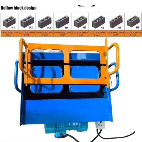 Concrete Block Machine | 30 Bricks/Hour | Custom Molds for Pavers, Fire Pit Blocks, Garden Tiles, Walkway Bricks | Portable & Efficient | DIY Brick Maker | for Home & Commercial Use (blue H5)
