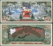 American Art Classics $25 Christmas Dollars With Bill Protector