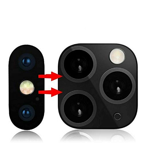 Applicable for iPhone X XS MAX Seconds Change to 11 Pro MAX Fake Camera Lens Cover Sticker,Upgrade Metal Rear Camera Lens Tempered Glass Screen Protector