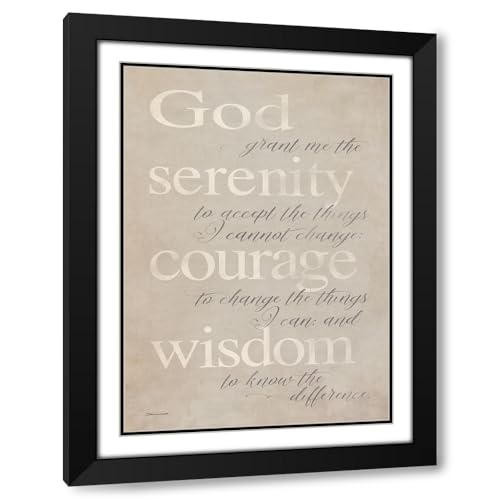 ArtDirect Serenity Prayer 14x18 Black Modern Wood Framed with Double
