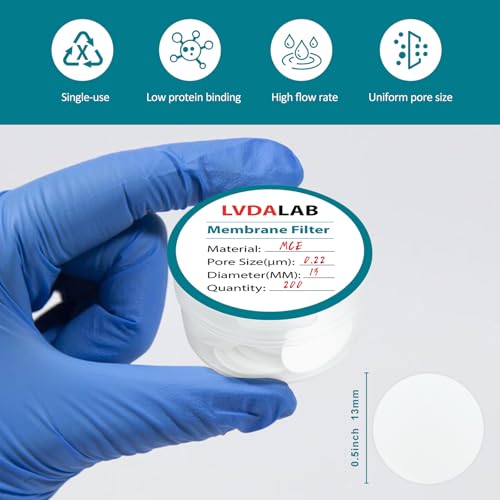 Image of 200Pcs /Pack MCE Membrane Filters, Round Mixed Cellulose Esters Lab Filter Paper, Hydrophilic Filter Paper 0.22m Pore Size, 13mm Diameter,Non Sterile