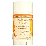 Sandalwood Amber Magnesium Zinc Deodorant (2.7 ounce) - Phthalate Free Fragrance - Lasts All Day with a Woodsy Warm Scent