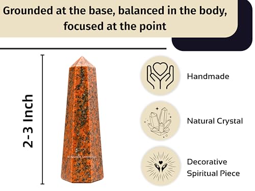 Image of Amazing Gemstone Unakite Crystal Towers - Natural Healing Crystal Point Obelisk for Reiki Healing and Crystal Grid (2 inch to 3 inch Inch)