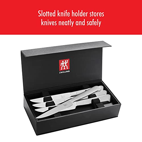 Zwilling Porterhouse Razor-Sharp Steak Knife Set Of 8 With Black Presentation Case, Gift Set, Silver #TOP5