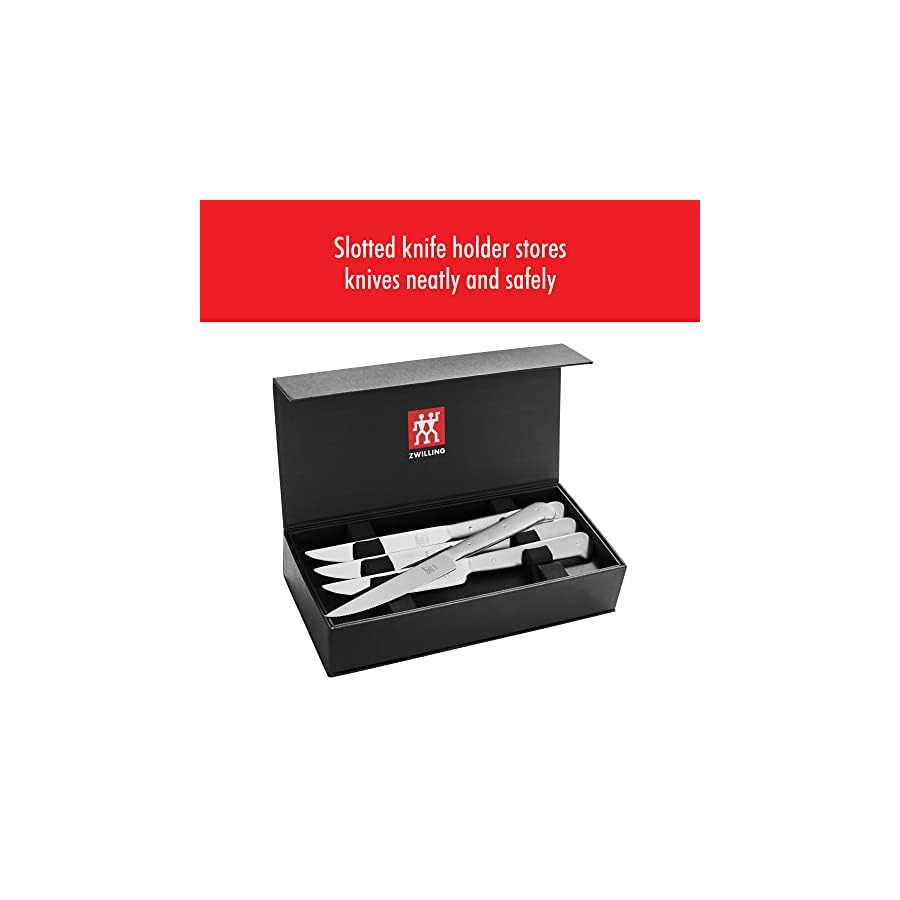 ZWILLING Porterhouse Razor-Sharp Steak Knife Set of 8 with Black Presentation Case, Gift Set, Silver