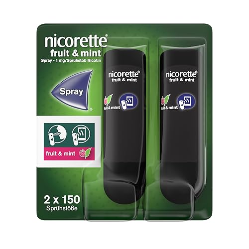 NICORETTE Spray mit minzigem Fruchtgeschmack Rauchen aufhören mit Nikotinspray 1 Spray ersetzt bis zu 150 Zigaretten zur Raucherentwöhnung