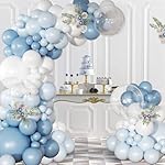 Dusty Blue Balloon Arch Kit 126 Pcs Light Blue and White Balloon Arch Garland Kit Include Macaron Balloons for Wedding Birthday Baby Shower Gender Reveal Bridal Decorations - Image 2