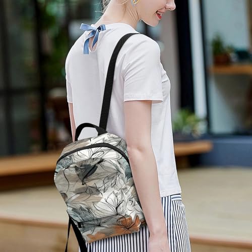 Mochila para mujer de flores impermeable cómoda para laptop 7