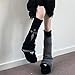 KFVIM Y2K Gothic Leg Warmers Emo Knit Long Socks Punk Grunge Alt Aesthetic Boot Covers for Women Teens gothic fashion (black)