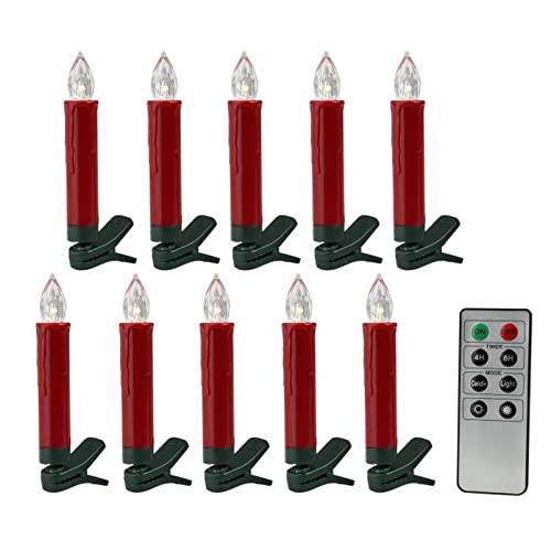 10 Kabellose Mini-Weihnachtskerzen Mit Fernbedienung – LED-Kerzen Mit Verschiedenen Leuchtfunktionen