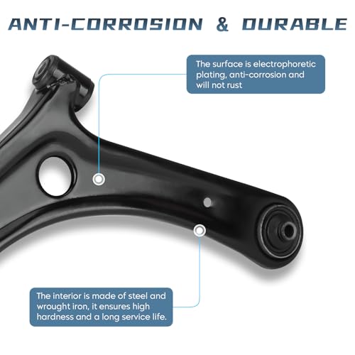2Pcs Front Lower Control Arm w/Ball Joint for 2007-2012 Dodge Caliber, Jeep Compass Patriot 2007-2017 Suspension Kit CMS25189 CMS25188 K620065 K620066 - Image 5