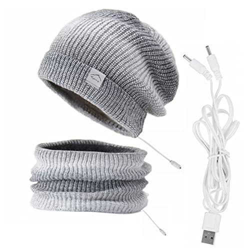 Bufanda térmica USB gris para proteger el cuello durante actividades y deportes al aire libre