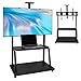 FASDRESS Movable TV Bracket with Wheels & Shelf Multi Purpose TV Floor Cart Max Load Up to 660-Pound for Home Office Use