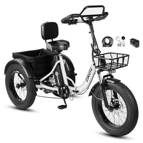 ESKUTE T300 Pro Electric Trike for Adults, 998.4Wh Long-Range Battery,