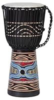 30cm Profi Djembe Trommel Bongo Drum Buschtrommel Percussion Motiv Buntes Muster Afrika Art - (Für Kinder im Kindergarten Alter)
