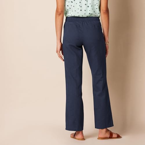 Image of Amazon Essentials Women's Linen Blend Drawstring Relaxed Fit Wide Leg Pants (Available in Plus Size)