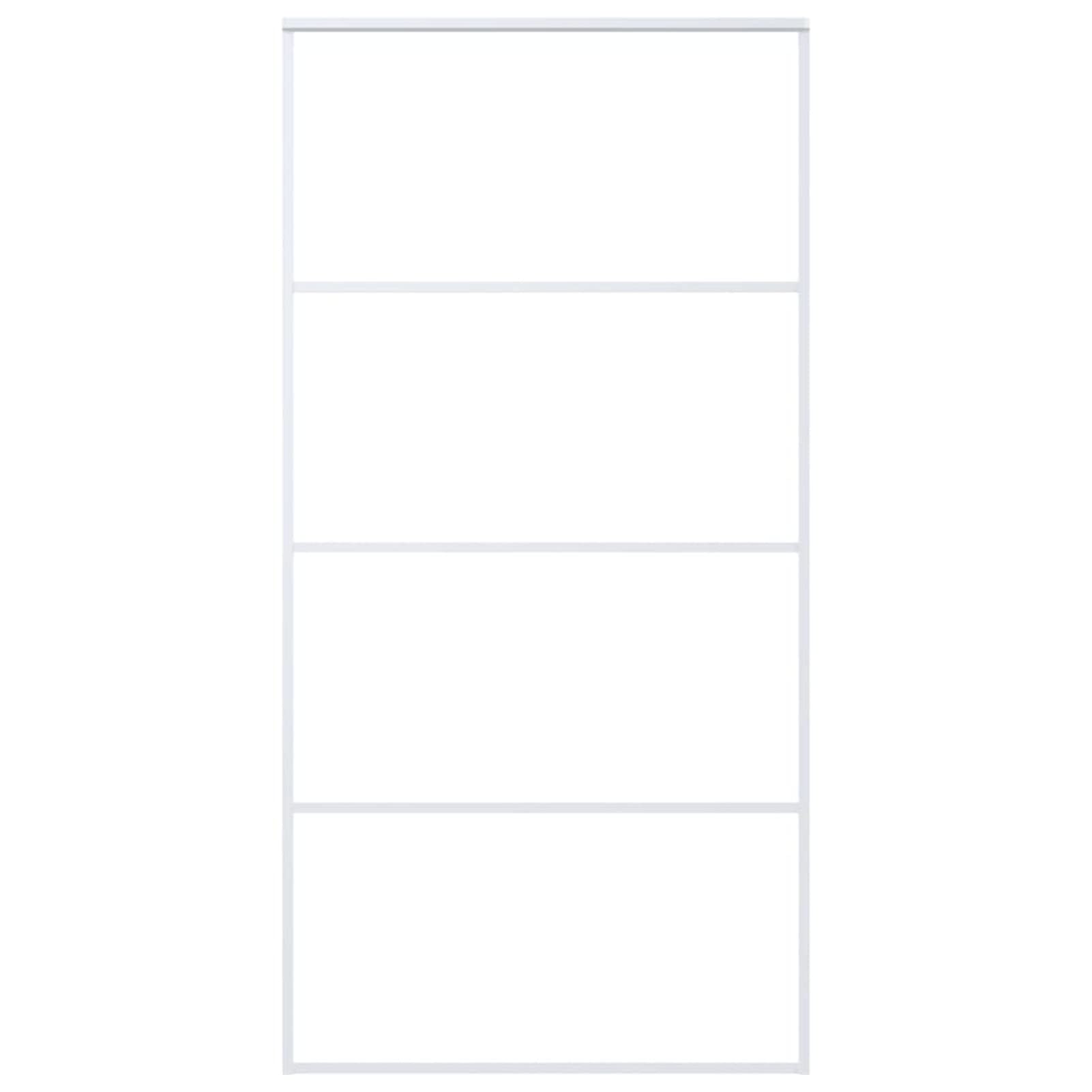 IKAYAA Puerta Corredera de Aluminio y Vidrio Puerta Corrediza 102.5 x 205 cm Puertas Interior Cristal para Sala de Estar Salón Oficina, Blanca(Se excluyen guia puerta corredera）TP2