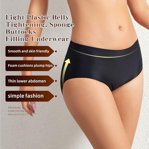Image of Women's 2pcs Butt Lifter Padded Panties High Waisted Hip Enhancer Shapewear Seamless Control Boy Shorts