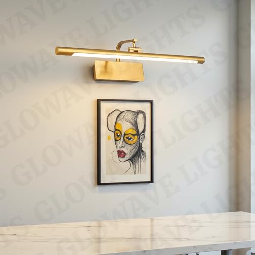 Image of Glowave Classic Metal Golden LED Light with Adjustabe Head Mirror Vanity Bathroom Picture Light - Warm White (375 /GD)