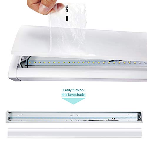 AntLux Linkable 4 Foot LED Wraparound Shop Light Flush Mount Garage Lights, 40W 4400 Lumens, 4000K, 4FT LED Wrap Lights, Linear Puff Ceiling Lighting Fixture, Fluorescent Tube Replacement, 4 Pack - Thumbnail 6