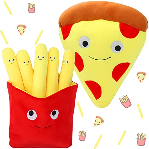Haiabei French Fries Pizza Plush Plushies French Fry Pillow Food Pillows for Kids Fast Food Stuffed Animals Plush Toys 11.8â€ Food Super Soft Stuffed Plush Toy Creative Simulation Fries Plush Pillow