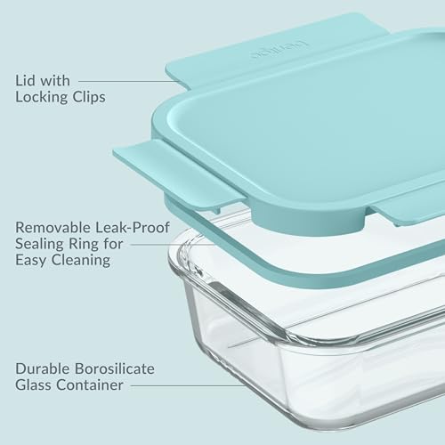 Image of Bentgo Glass Leak-Proof Food Storage Set, 4 Piece, Airtight Lids, BPA-Free
