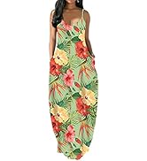 Yiershu Women's Loose Long Dresses Casual Spaghetti Straps Plus Size Floor Length Sundresses Sexy...
