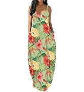 Yiershu Womens Loose Long Dresses Casual Spaghetti Straps Plus Size Floor Length Sundresses Sexy...