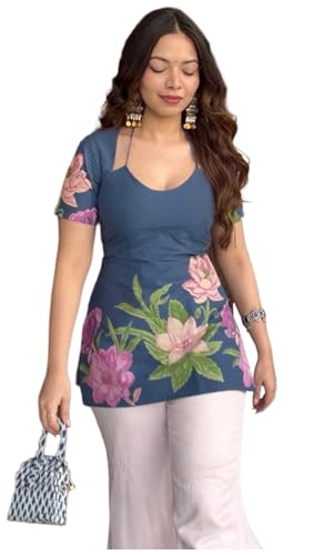 Image of ANNI Designer Cotton Short Kurti for Women | Stylish Kurti | Short Kurti Top | Casual Kurta for Women | Comfortable Cotton Kurtis for Womens