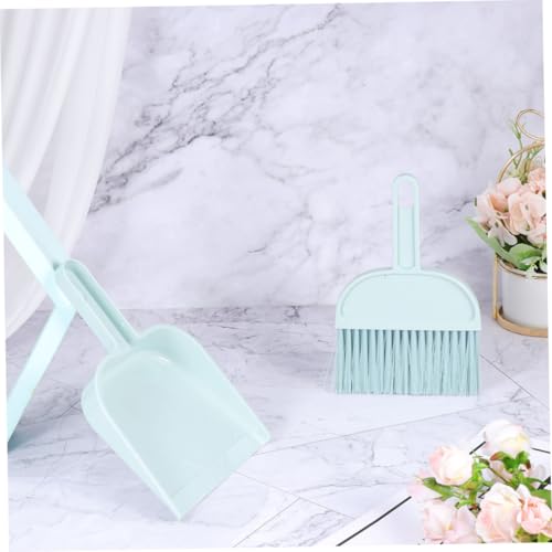 TOYZFRIENDY 2 Sätze Teiliges Mini Besen und Kehrschaufel Set aus Kunststoff Praktisches Reinigungswerkzeug für Haustierkäfige und Kleine Flächen Robust Tragbar mit Aufhängung in Blau für – Bild 3