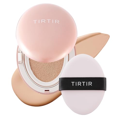 TIRTIR Mask All-Cover Cushion Foundation, Full coverage, Skin fit, Satin Glow Finish, Korean Cushion Foundation #21C COOL IVORY | 18g