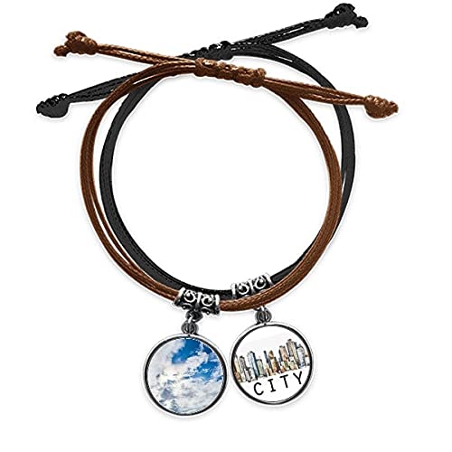 Bracelet corde bleu ciel et blanc en cuir tressé Sidi pour un style décontracté chic au quotidien