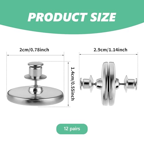 Image of 12 Pairs Curtain Magnets, Magnetic Curtain Clips Closure No Sewing Prevent Light Leaking, Closed Curtains Closure Button Buckle Curtains Holder Clips for Home Bedroom Office Draperies
